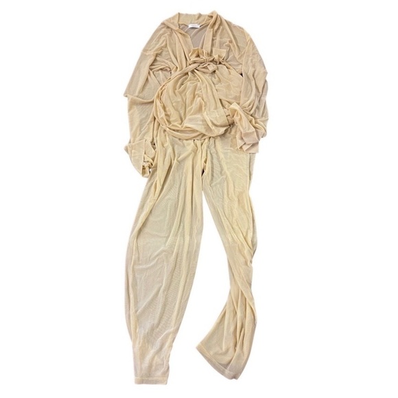 🤩💫host Pick💫 Laina Rauma SET small belted kimono & pants sheer yellow banana - Picture 4 of 16